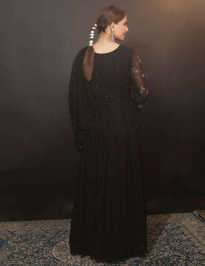 Black Georgette Gown
